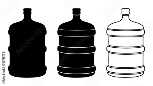 Water Cooler Spring Water Bottle, black isolated silhouette