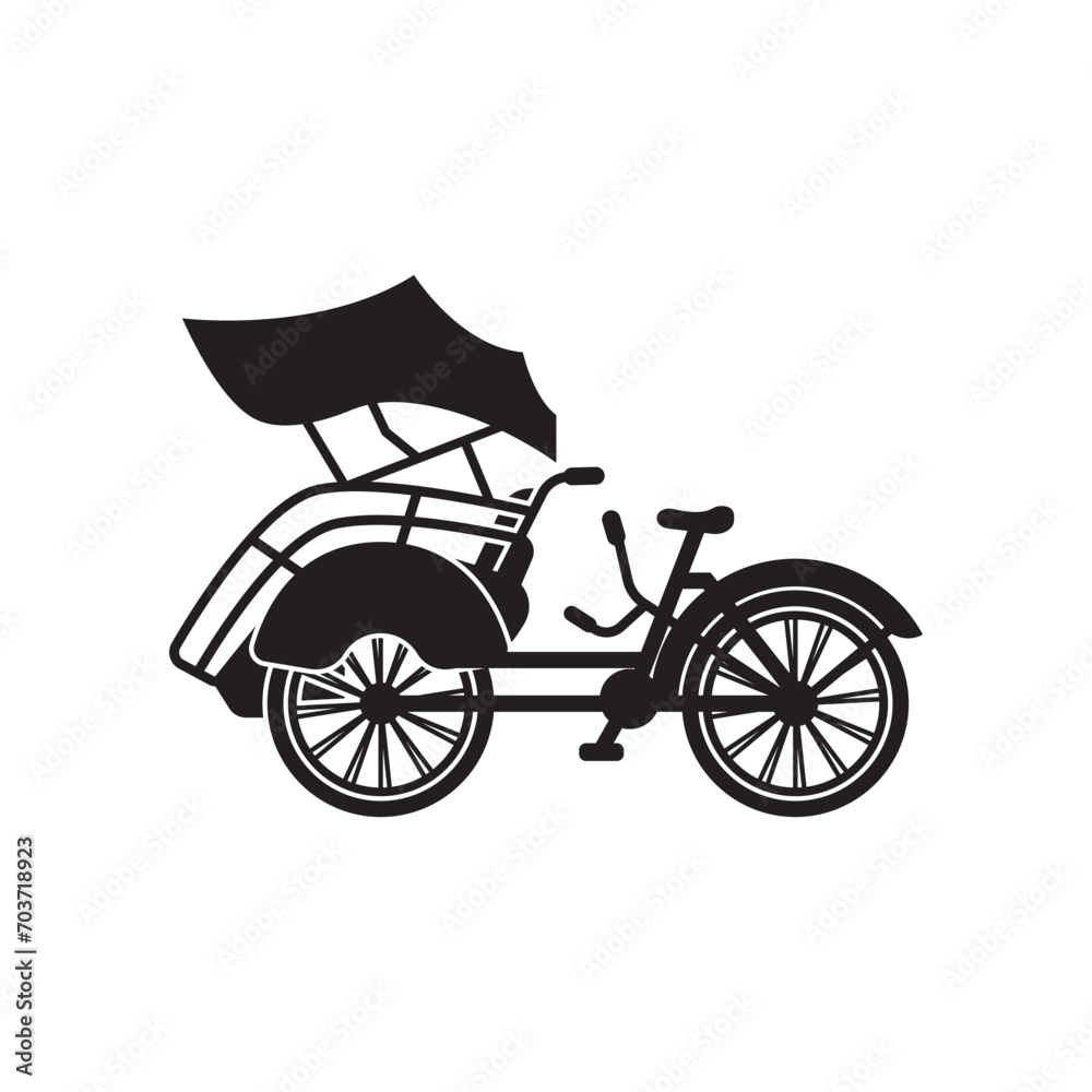 Rickshaw symbol logo icon, vector illustration template design