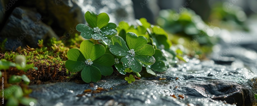 Clovers Leaves On Stone Symbolic Four, HD, Background Wallpaper, Desktop Wallpaper Clovers Leaves On Stone Symbolic Four, HD, Background Wallpaper, Desktop Wallpaper