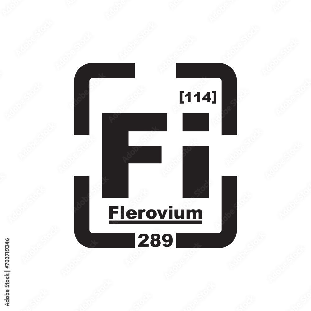 Flerovium symbol. Chemical element of the periodic table. Vector illustration. Flerovium symbol. Chemical element of the periodic table. Vector illustration.