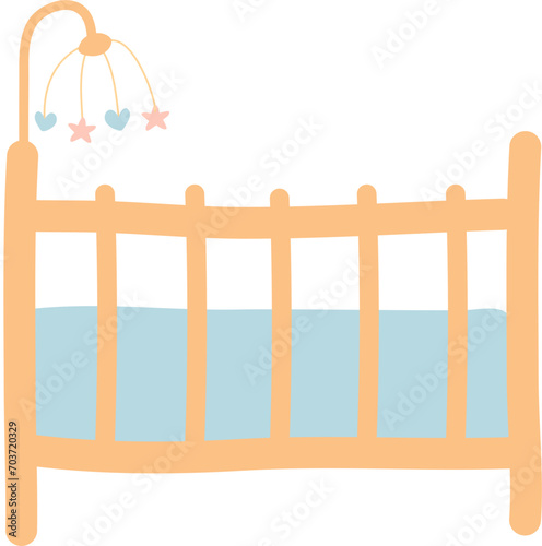 Hand drawn baby element for baby shower invitation