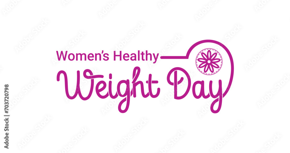 Women's Healthy Weight Day text vector illustration. Great for celebrating self-love and embracing the beauty within with Rock your unique style, radiate confidence, and dance to your fabulous beat