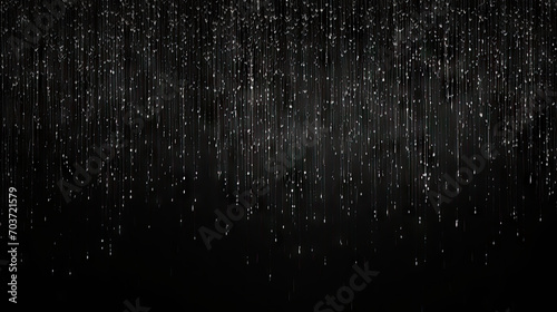 Falling rain down On Black Background. rainy on blac photo