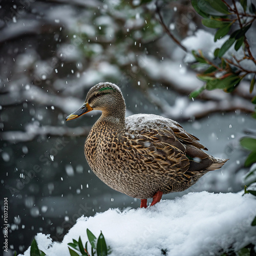 duck in snow © ramona