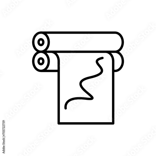 Print roller outline icons, minimalist vector illustration ,simple transparent graphic element .Isolated on white background