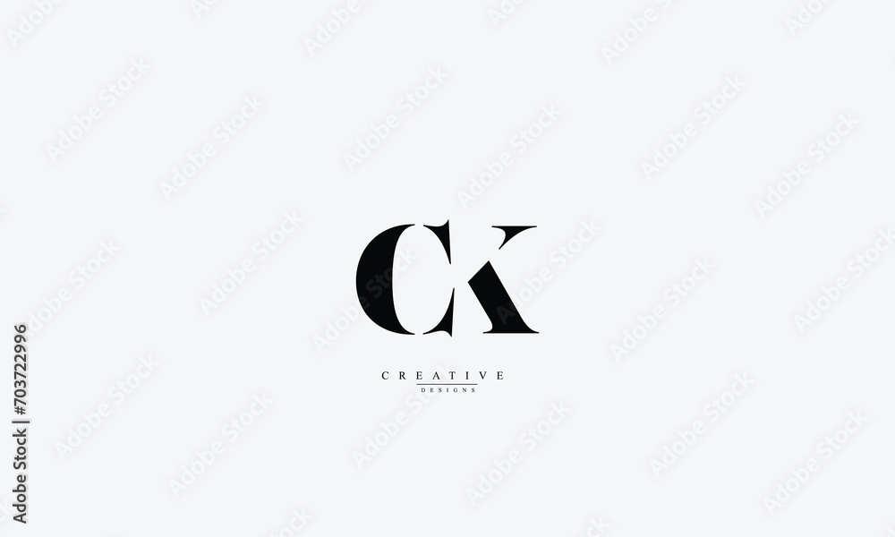 Alphabet letters Initials Monogram logo CK KC C K Alphabet letters Initials Monogram logo CK KC C K