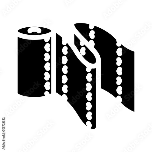 paper towel unrolling glyph icon vector. paper towel unrolling sign. isolated symbol illustration