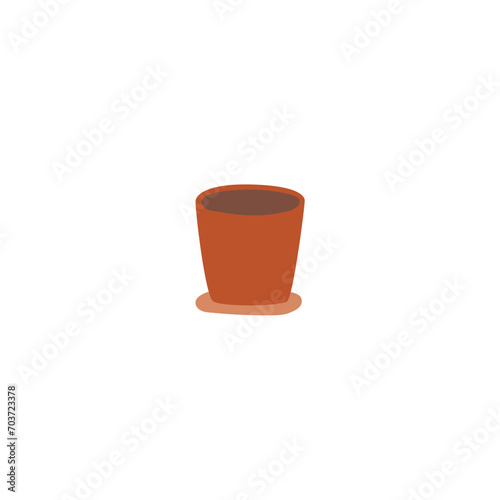 vector potted plant in brown color plant