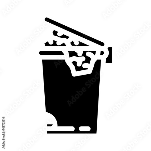 paper towel trash glyph icon vector. paper towel trash sign. isolated symbol illustration