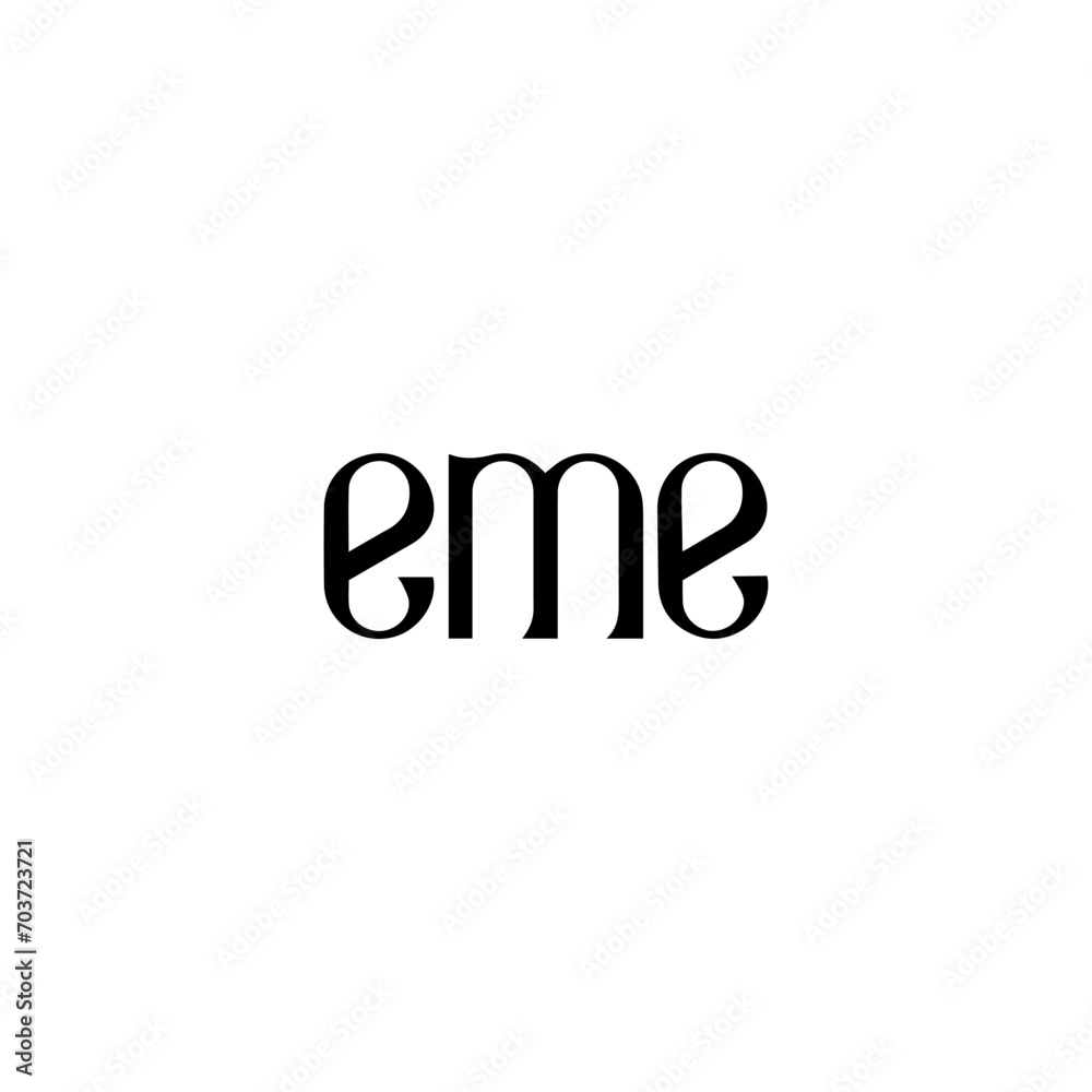 EME logo. EME set , E M E design. White EME letter. EME, E M E letter logo design. Initial letter EME letter logo set, linked circle uppercase monogram logo. E M E letter logo vector design.	
