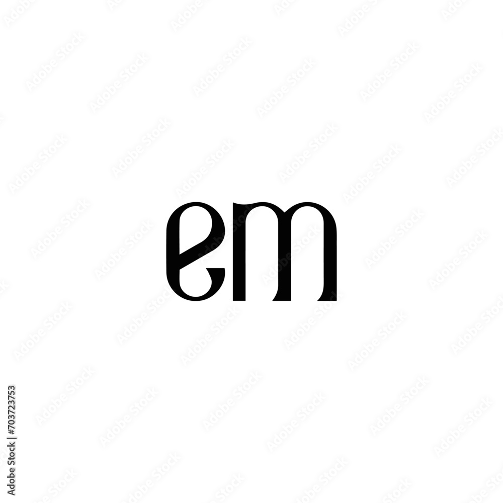 EM logo. EM set , E M design. White EM letter. EM, E M letter logo design. Initial letter EM letter logo set, linked circle uppercase monogram logo. E M letter logo vector design.	
