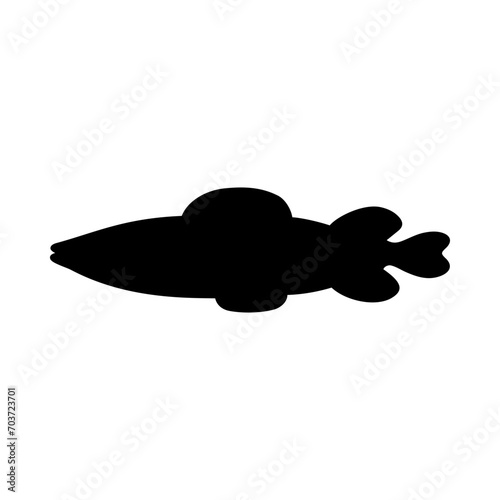 Tropical Fish Silhouette Illustration On Isolated Background