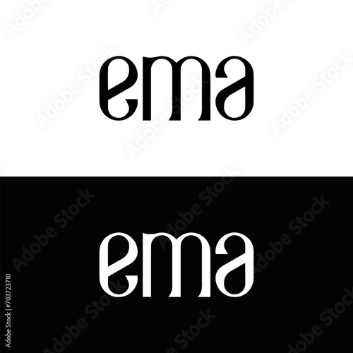 EMA logo. EMA set , E M A design. White EMA letter. EMA, E M A letter logo design. Initial letter EMA letter logo set, linked circle uppercase monogram logo. E M A letter logo vector design.	
