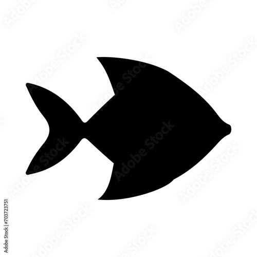 Tropical Fish Silhouette Illustration On Isolated Background