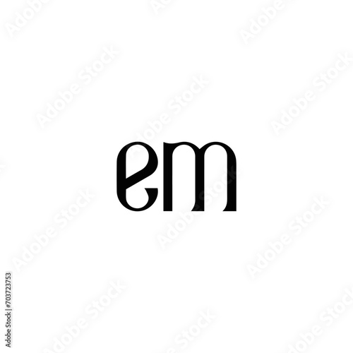 EM logo. EM set   E M design. White EM letter. EM  E M letter logo design. Initial letter EM letter logo set  linked circle uppercase monogram logo. E M letter logo vector design.  