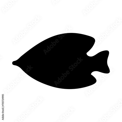 Tropical Fish Silhouette Illustration On Isolated Background