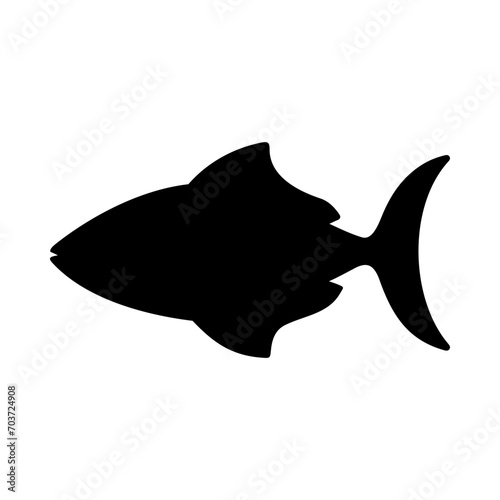 Tropical Fish Silhouette Illustration On Isolated Background