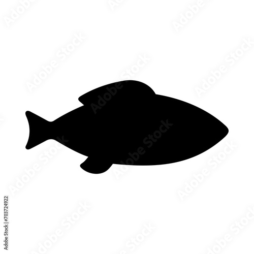 Tropical Fish Silhouette Illustration On Isolated Background