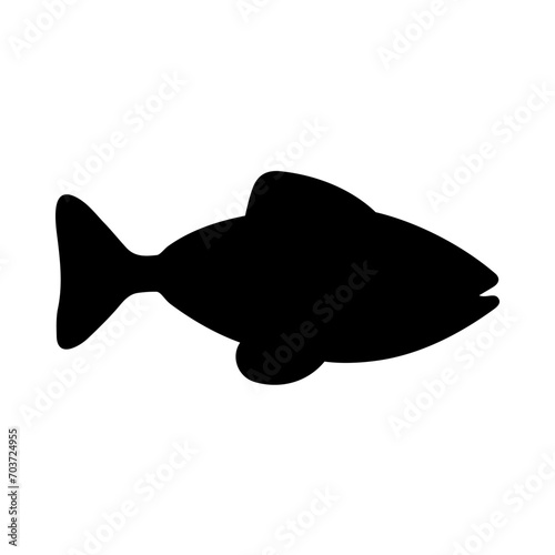 Tropical Fish Silhouette Illustration On Isolated Background