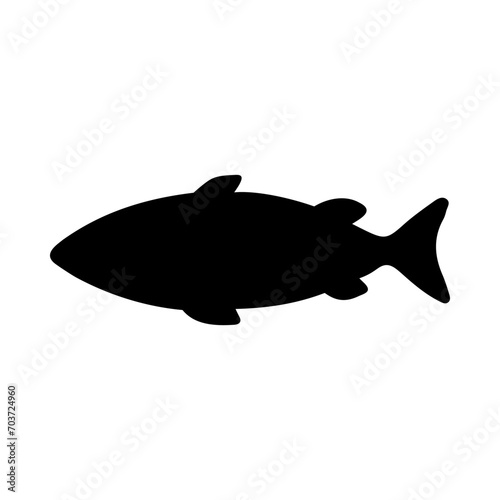 Tropical Fish Silhouette Illustration On Isolated Background