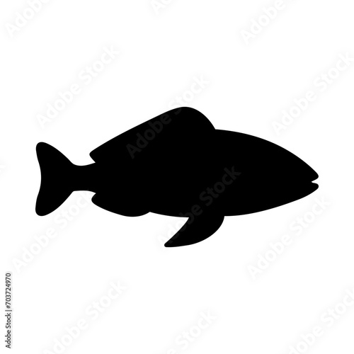 Tropical Fish Silhouette Illustration On Isolated Background