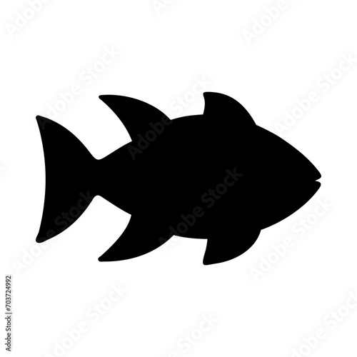 Tropical Fish Silhouette Illustration On Isolated Background