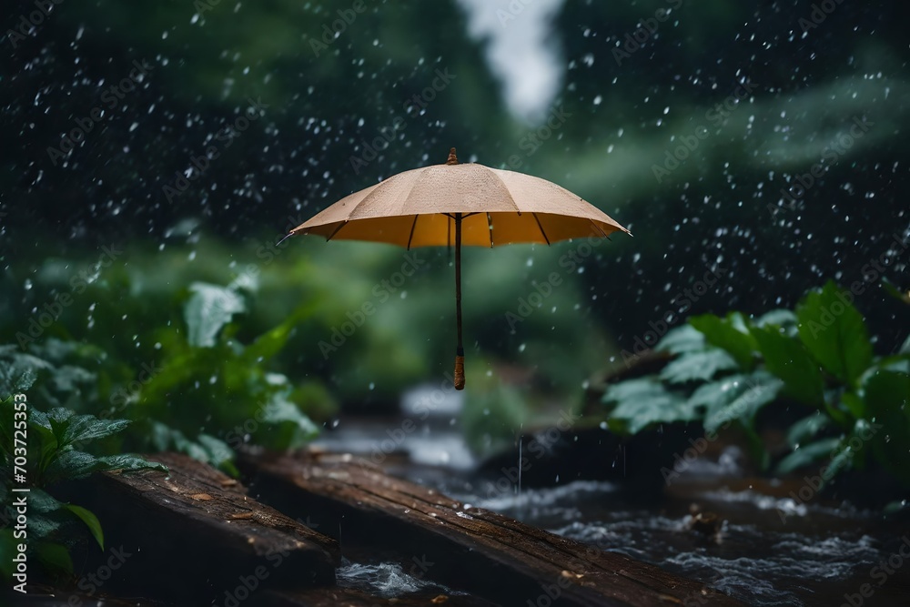 rain and umbrella