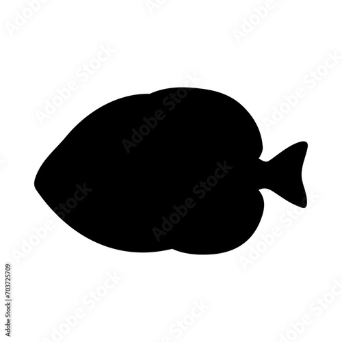 Tropical Fish Silhouette Illustration On Isolated Background