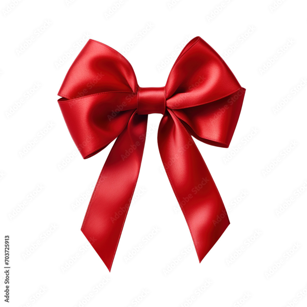 Red ribbon and bow png object