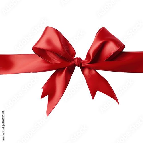 Red ribbon and bow png object