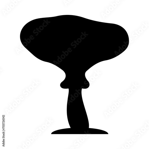 Mushrooms Silhouette Illustration On Isolated Background