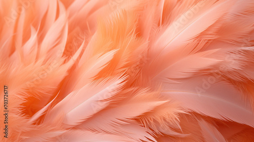 close up macro view of peach fuzz coloured feathers AI generated © AlfredoGiordano