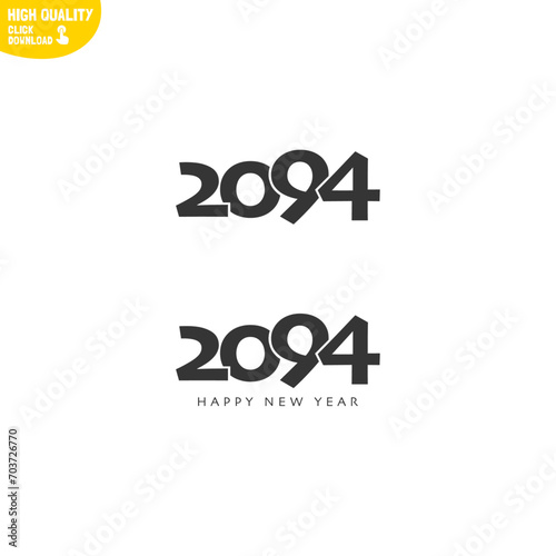 Creative Happy New Year 2094 Logo Design