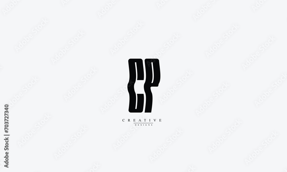 Alphabet letters Initials Monogram logo CP PC C P Alphabet letters Initials Monogram logo CP PC C P