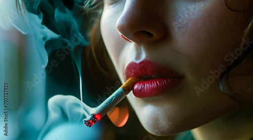 タバコを吸う女性 photo