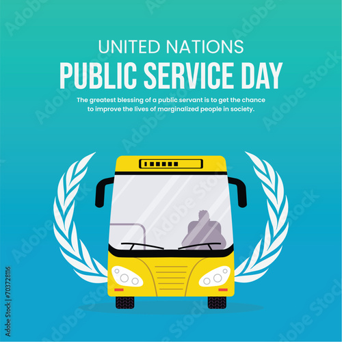 United Nations Public Service Day, banner, poster, social media post, vector illustration, awareness, observance, 23 June, brochure, flyer, stop racism, humanity, equality, diversity, inclusion