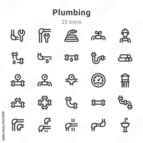 Fototapeta Naklejka Na Ścianę i Meble -  plumbing icons