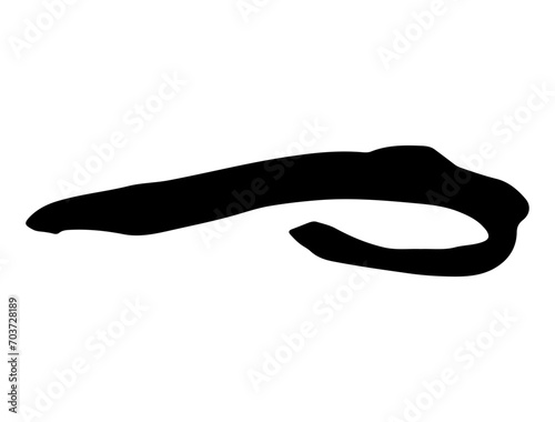 Sea Lamprey silhouette vector art white background