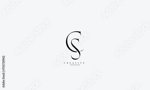 Alphabet letters Initials Monogram logo CS SC C S