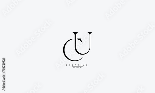 Alphabet letters Initials Monogram logo CU UC C U