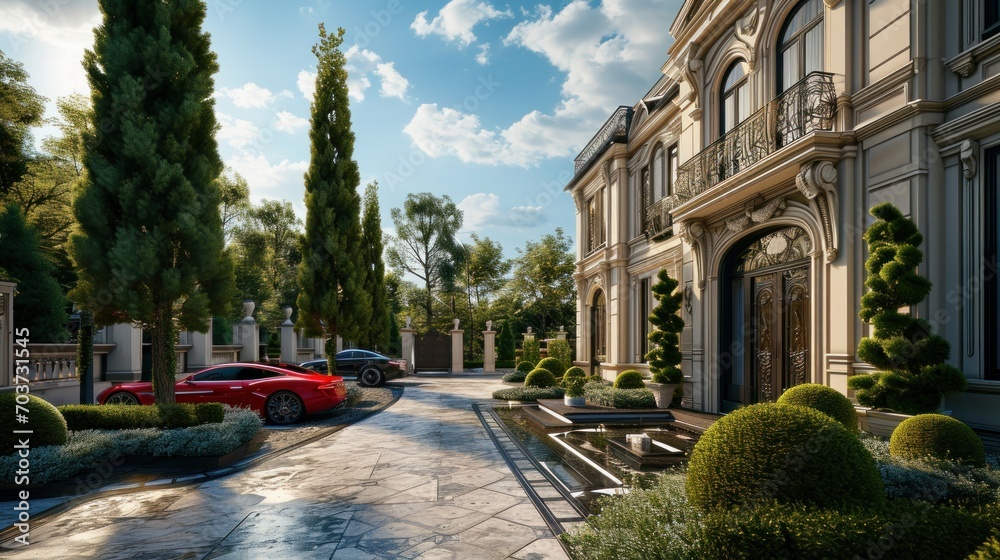 Obraz premium Luxury mansion with garden