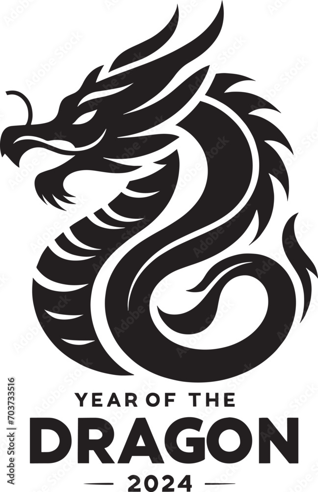 Obraz premium 2024 dragon, chinese new year, dragon, year of the dragon, chinese zodiac, new year 2024