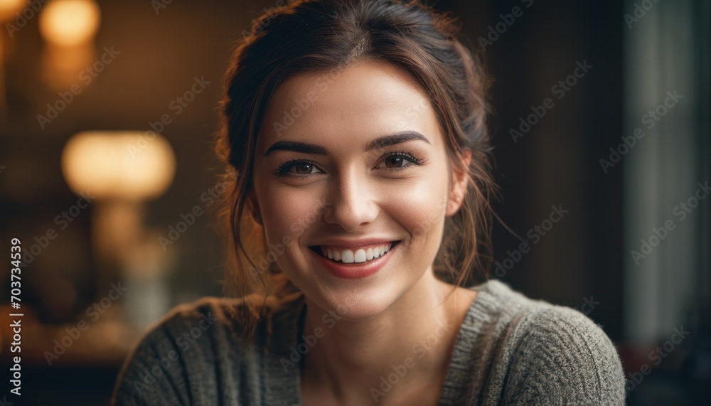 a close up of a person with a smile on their face and a light in the back ground and a lamp in the back ground and a person in the background. a close up of a person with a smile on their face and a light in the back ground and a lamp in the back ground and a person in the background.