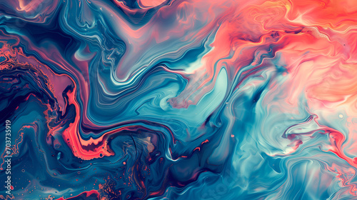 Blue colorful acid liquid abstract fluid background for cover, banner, poster decoration photo