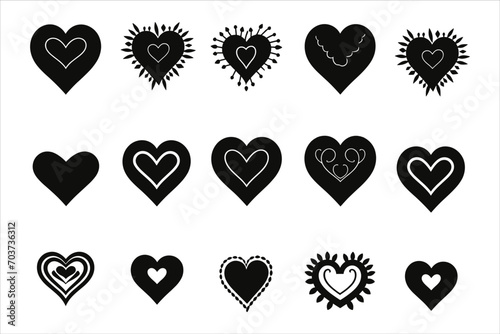 love Heart Symbol Ions Set, heart vector for valentine's day, valentine's day hearts candy, valentine hearts clip art, Heart Vector for t-shirt design.