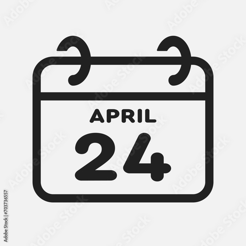 Icon page calendar day - 24 April