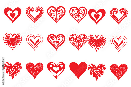 love Heart Symbol Ions Set, heart vector for valentine's day, valentine's day hearts candy, valentine hearts clip art, Heart Vector for t-shirt design.