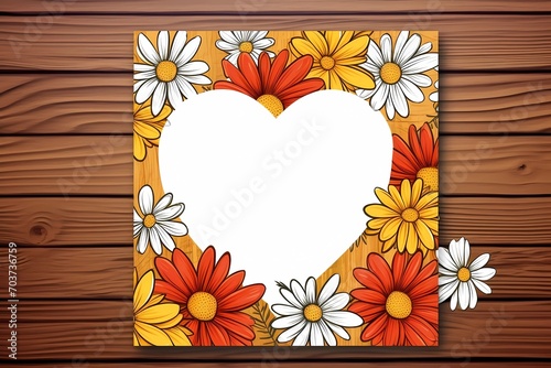 a mockup with a heart for Valentine s day  a romantic postcard template