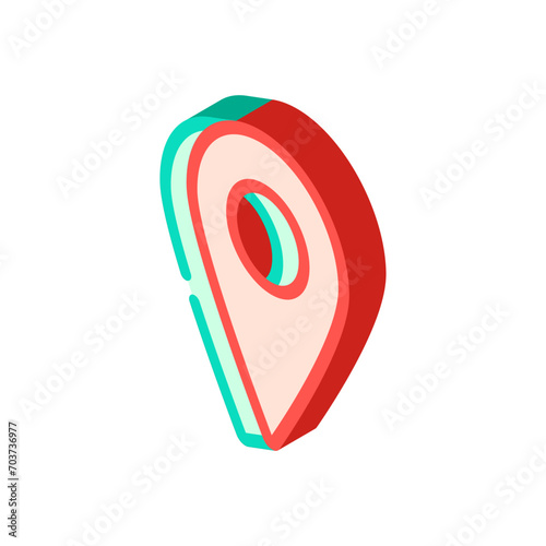 red pointer map location isometric icon vector. red pointer map location sign. isolated symbol illustration