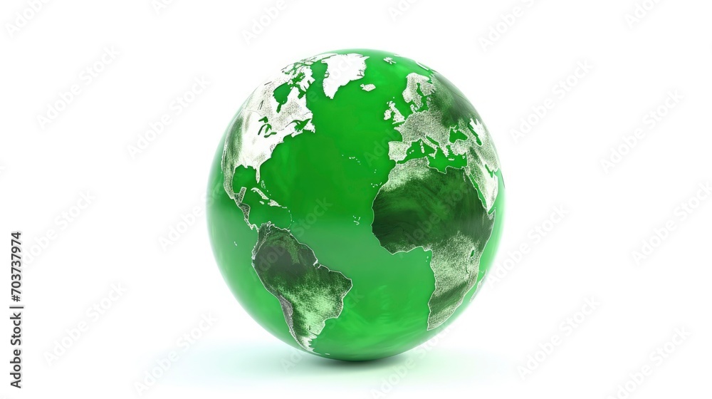 World Earth day concept. Illustration of the green planet earth on a white background. earth day poster, banner, card,  APRIL 22, Saving the planet, environment,  Planet Earth.